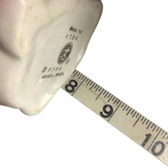 Vintage F.T.D.A. Weiss Brazil Porcelain Bunny Bud Vase Easter 7.75” - Picture 7 of 7